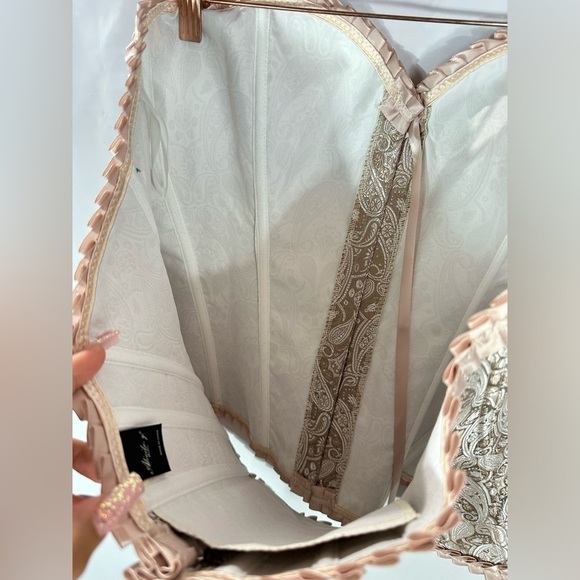 NWT alivila y fashion rose gold paisley corset size 5XL - Picture 10 of 11